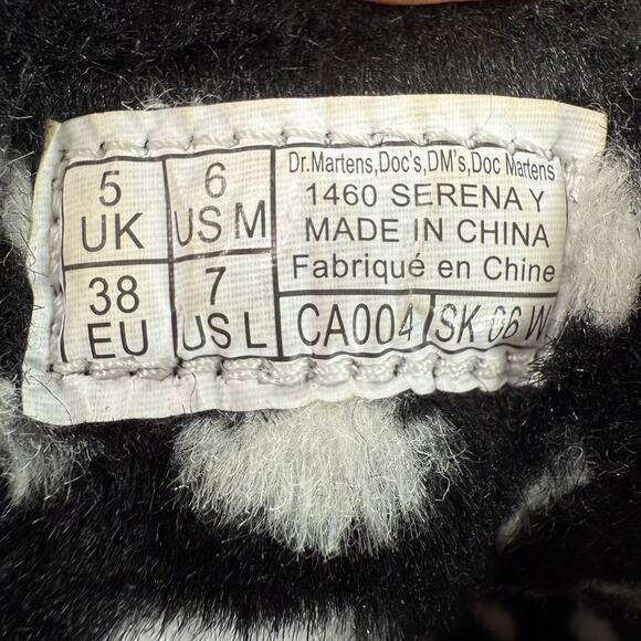 Dr. Martens Docs 1460 Serena Combat Boots Black Zebra Faux Fur Lined W7/ M6 - Picture 11 of 12